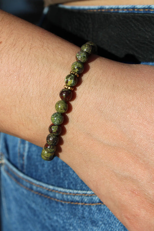 Bracelet jaspe femme doré