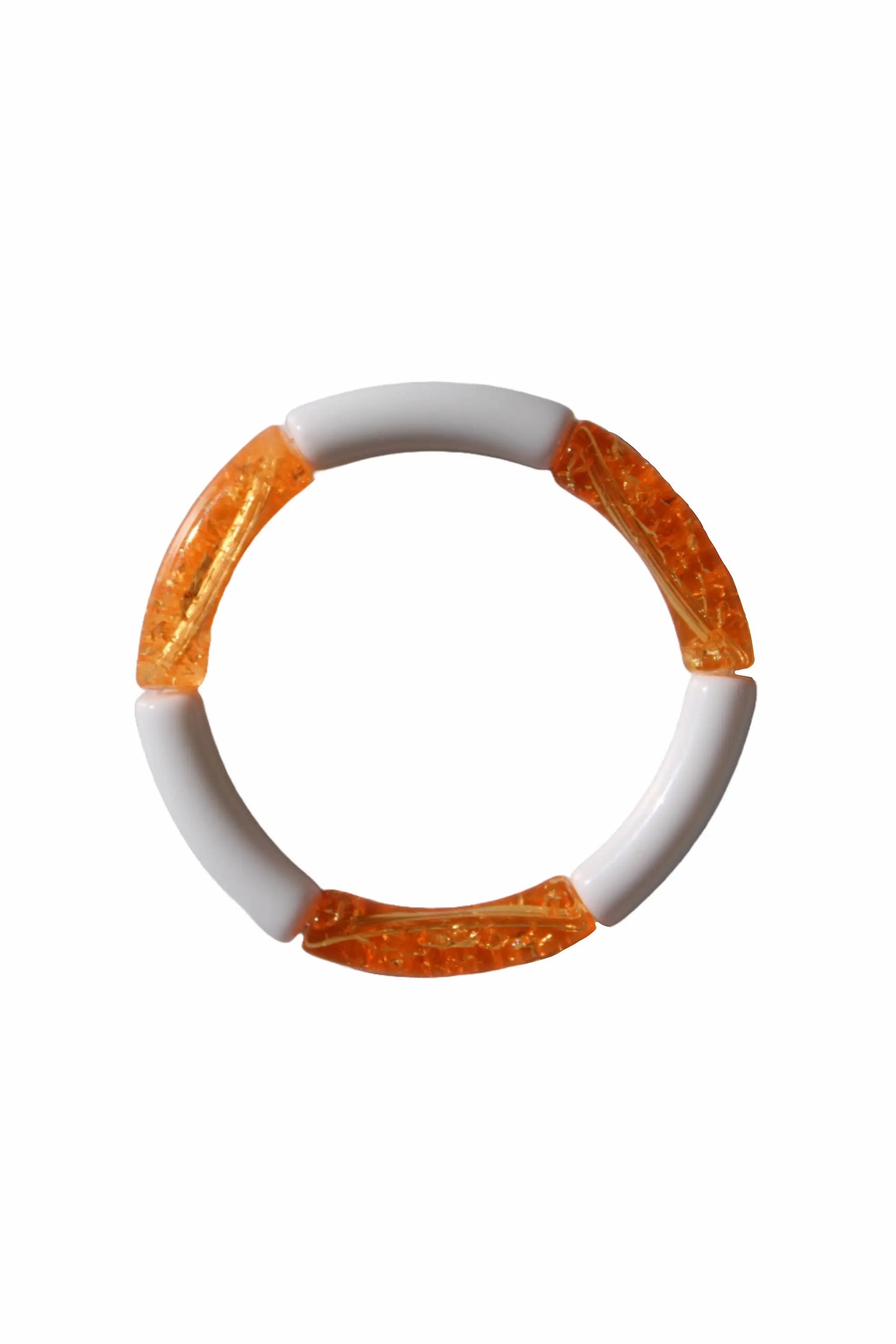 Bracelet opale orange et blanc détouré