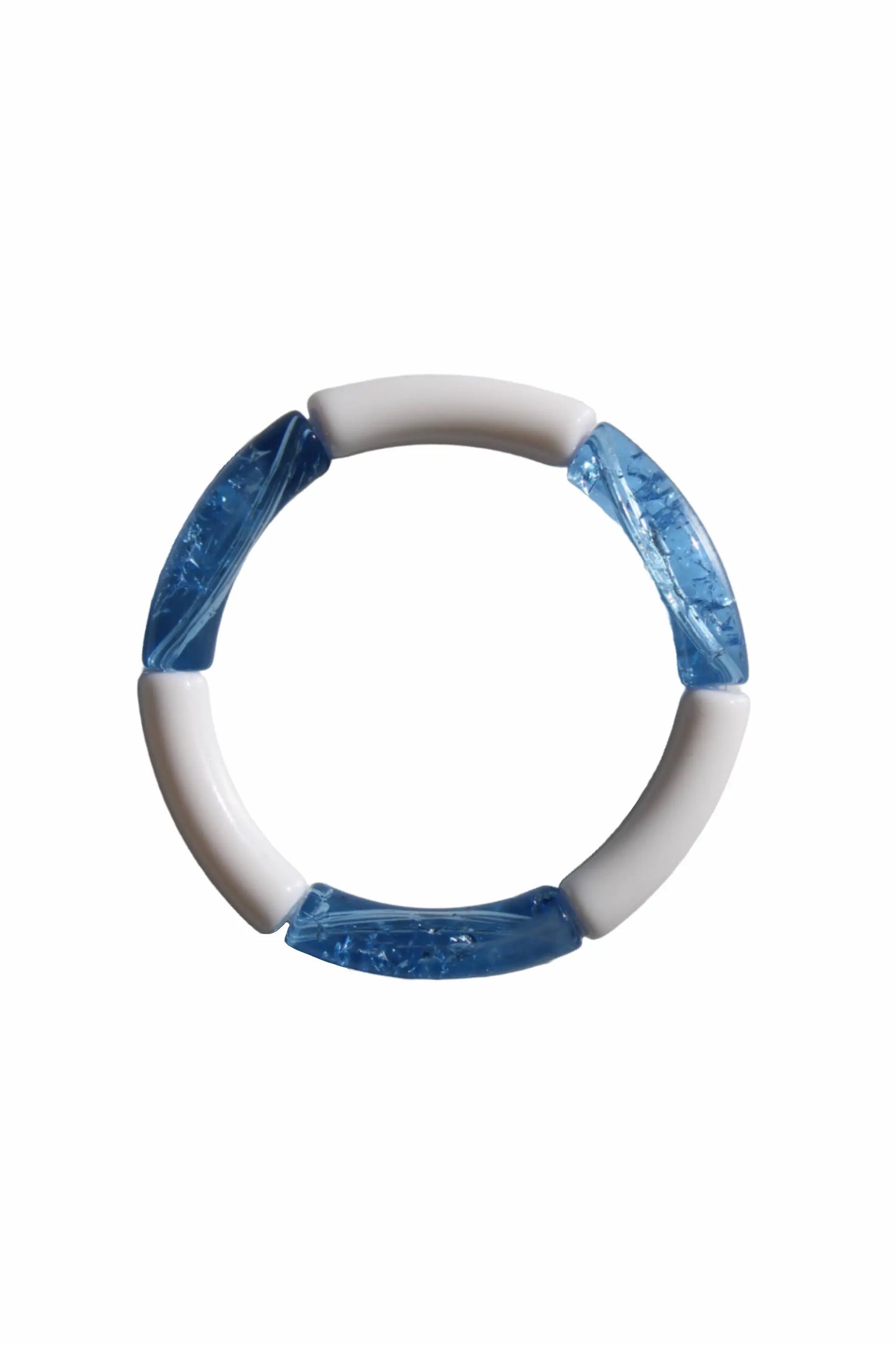 Bracelet opale bleu et blanc détouré