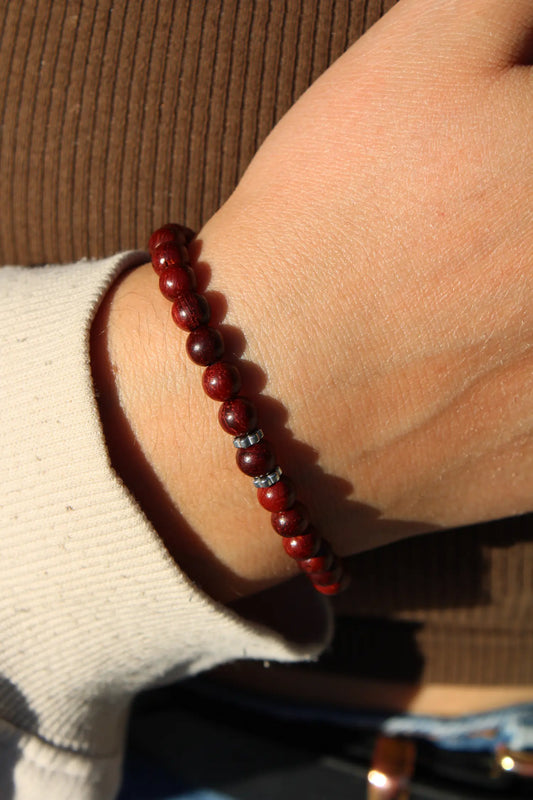 Bracelet wood femme argenté