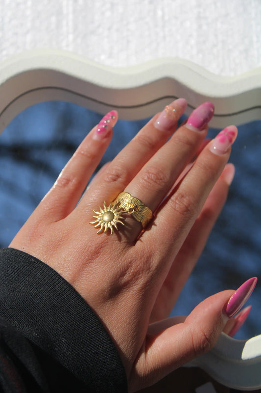 Bague céleste doré