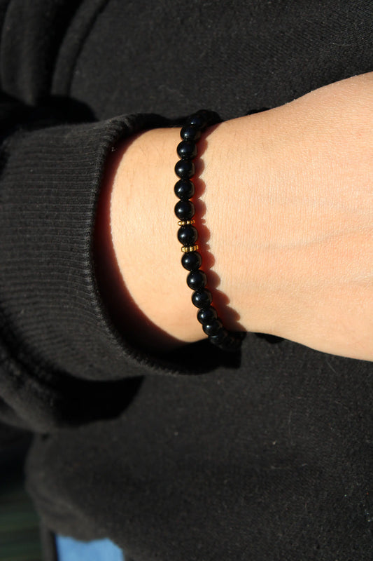 Bracelet onyxa femme doré