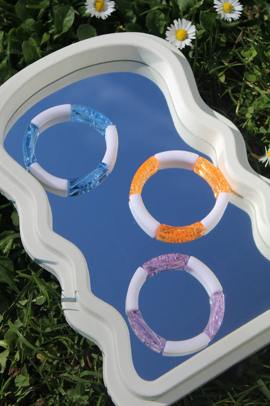 Bracelets opale bleu orange violet blanc