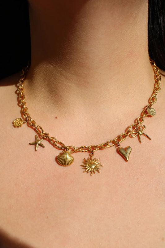 Collier symbiose doré