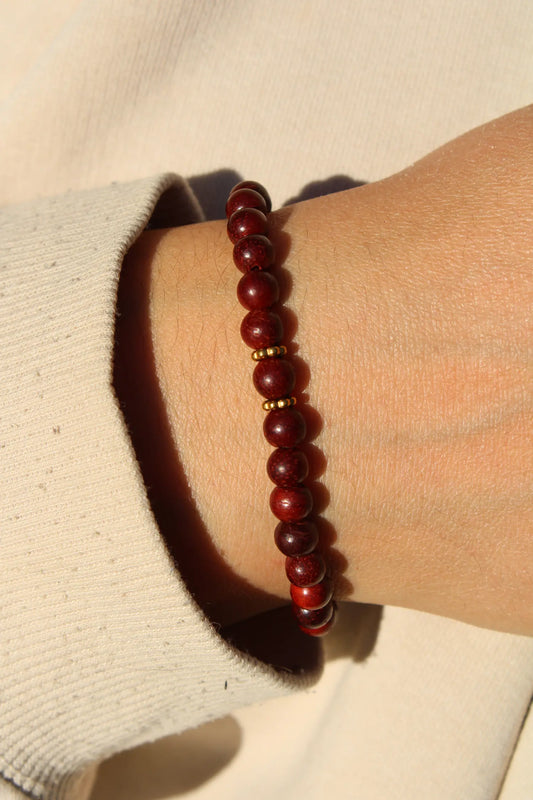 Bracelet wood femme doré